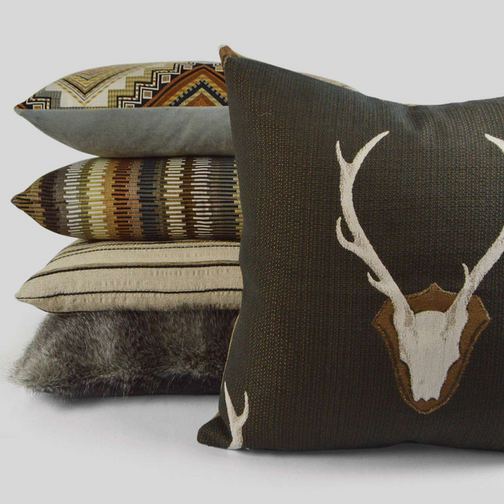 Uncle Buck 2-Pack Grey Decorative Pillows with Feather Inserts – Soft Cotton Blend