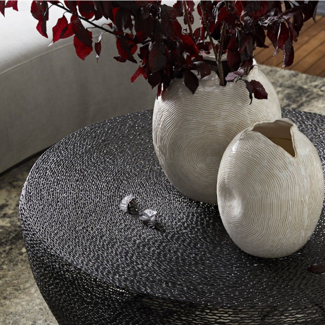 Blume 3-Piece Ceramic Vase Set – Organic Whitewash Design for Modern Interiors