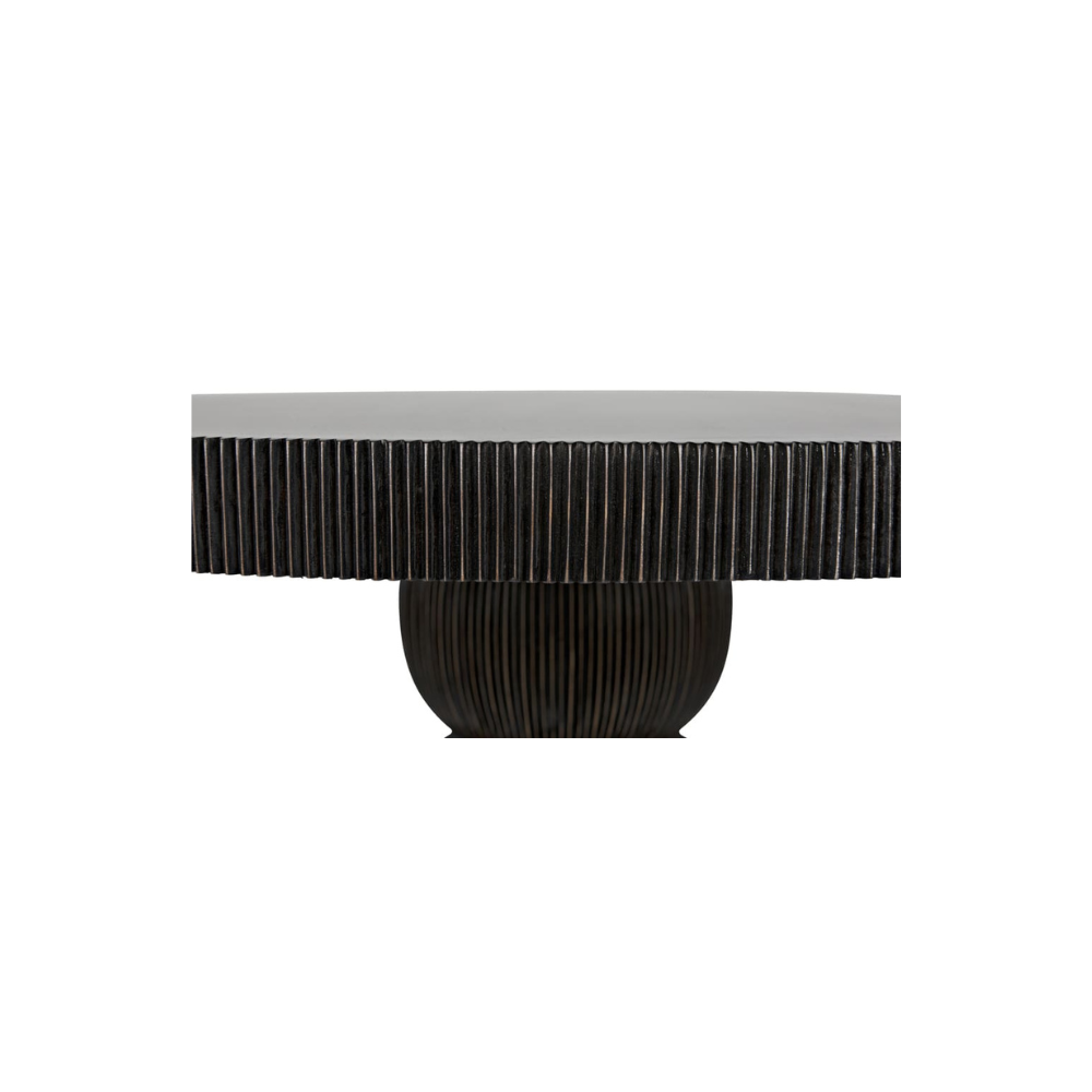 Portobello Dining Table, Hand Rubbed Black with Light Brown Trim