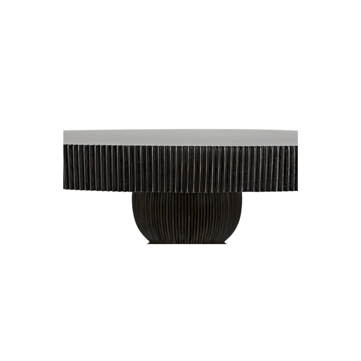 Portobello Dining Table, Hand Rubbed Black with Light Brown Trim