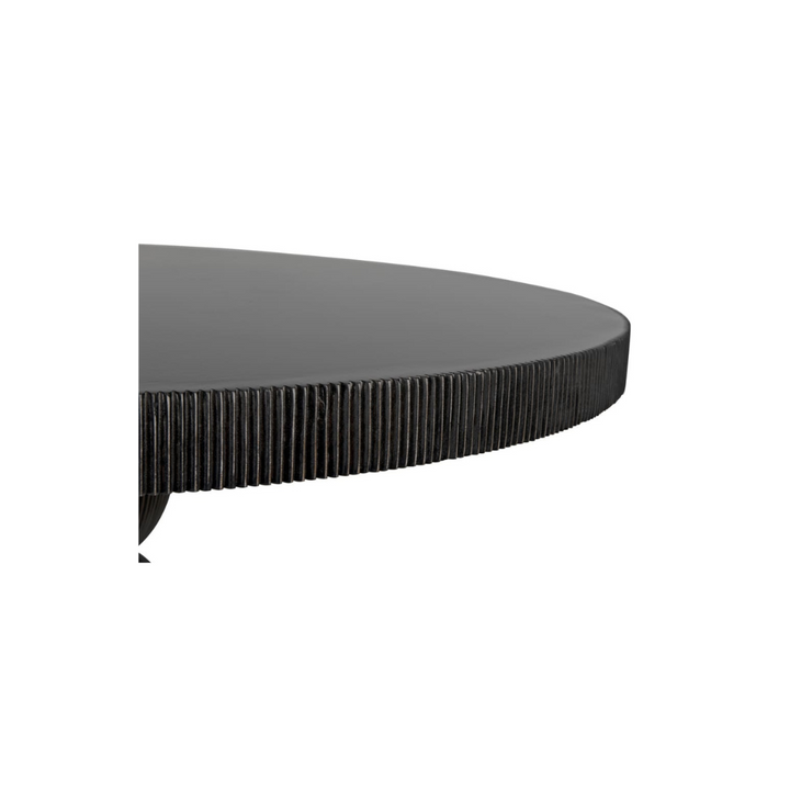 Portobello Dining Table, Hand Rubbed Black with Light Brown Trim
