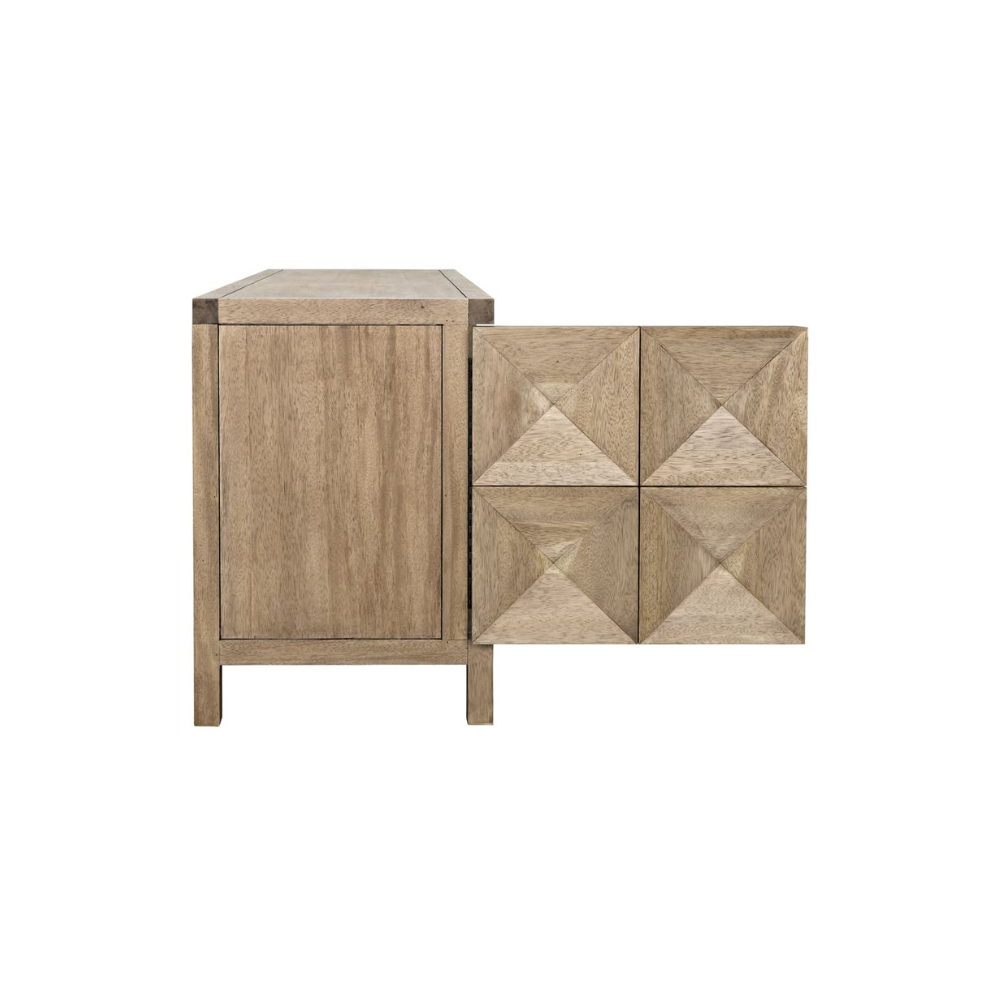 Quadrant 3 Door Sideboard, Washed Walnut