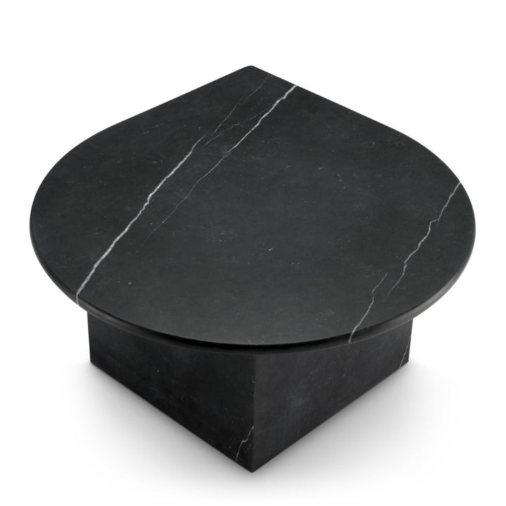 Black marble cylindrical object on a white background