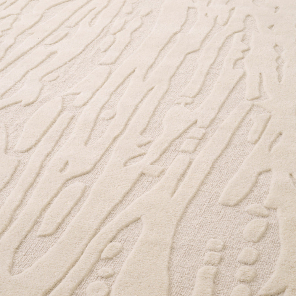 Close-up of textured beige rug