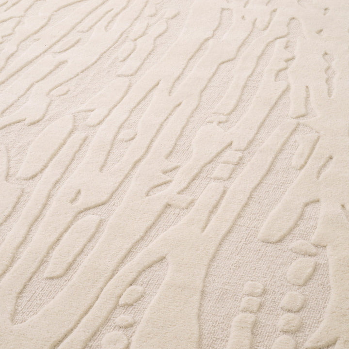 Close-up of textured beige rug