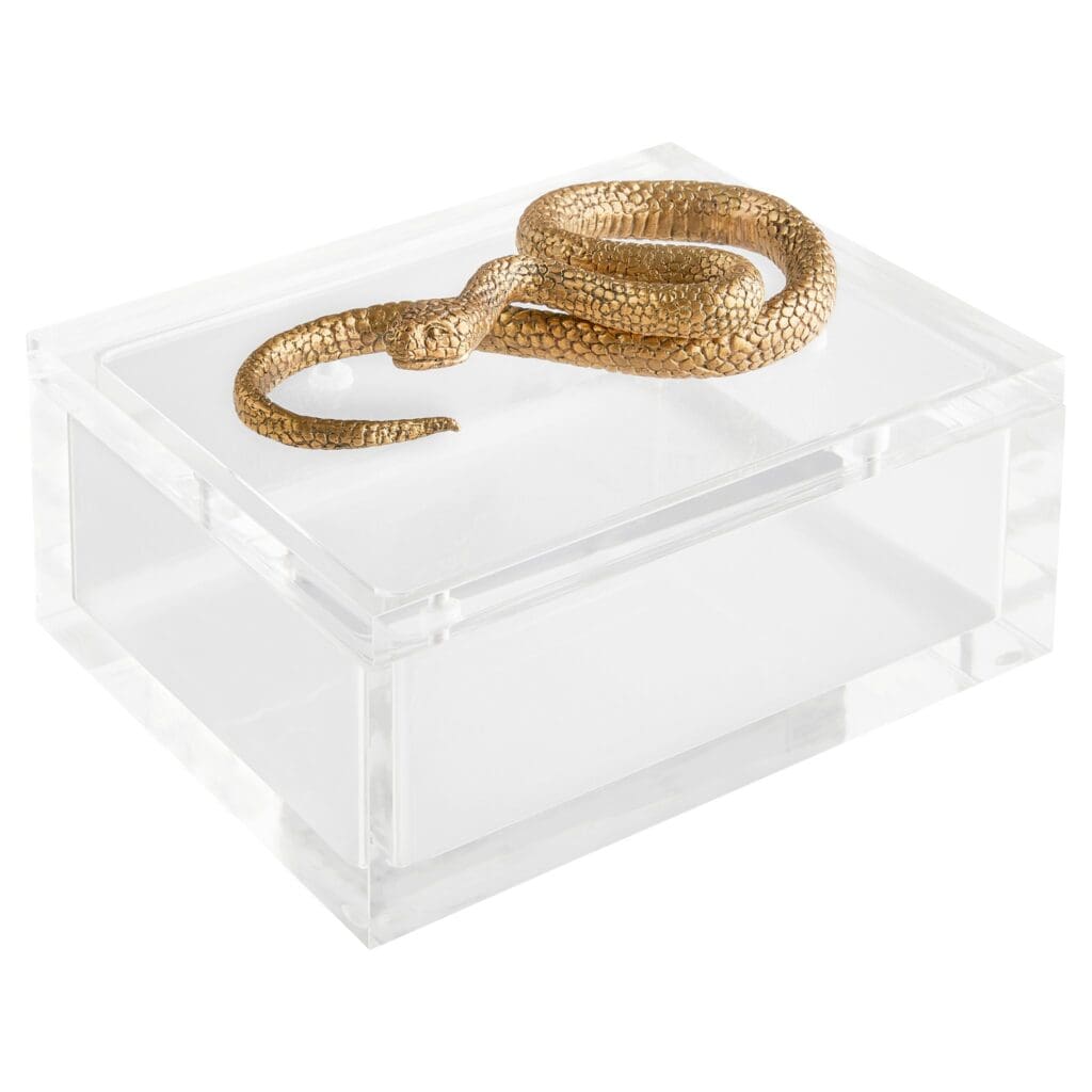Snake Box Designed by Thom Filicia | Clear | Brass