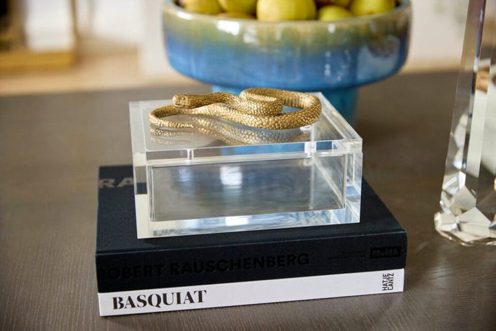 Snake Box Designed by Thom Filicia | Clear | Brass