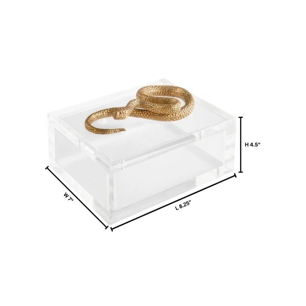 Snake Box Designed by Thom Filicia | Clear | Brass