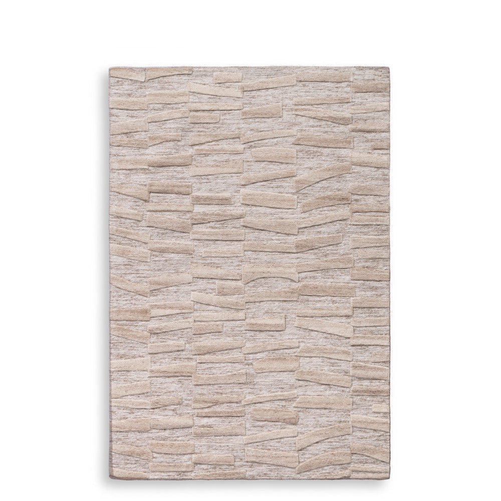 Beige textured rug on a white background