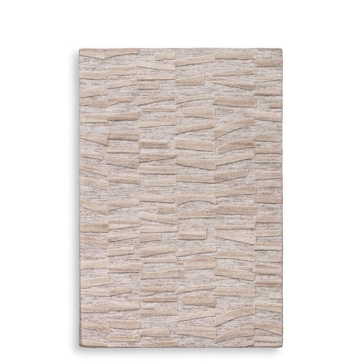 Beige textured rug on a white background