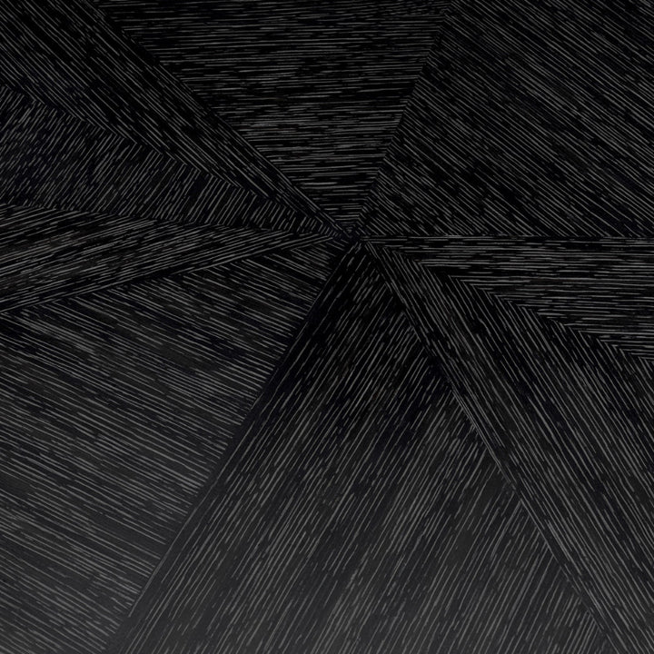 Black geometric wooden pattern with intersecting lines