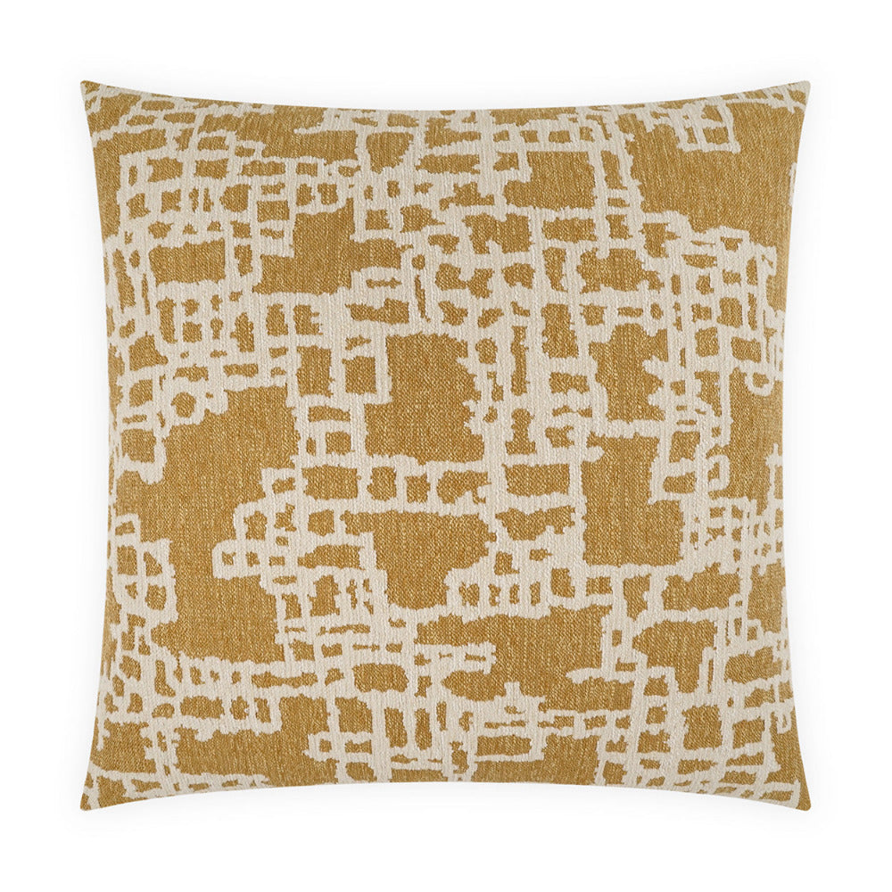 Decorative pillow with a geometric pattern on a white background