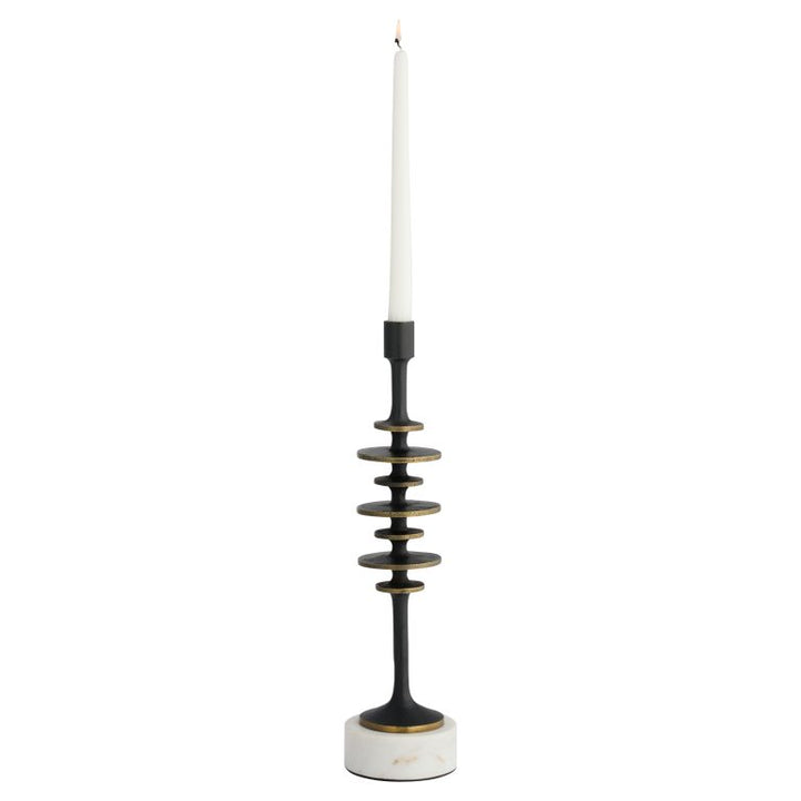 Barcelo Candleholder | Antique Bronze | White | Brass – Medium