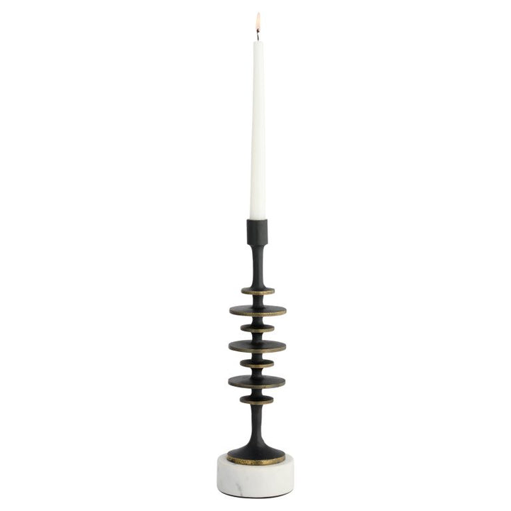 Barcelo Candleholder | Antique Bronze | White | Brass – Small