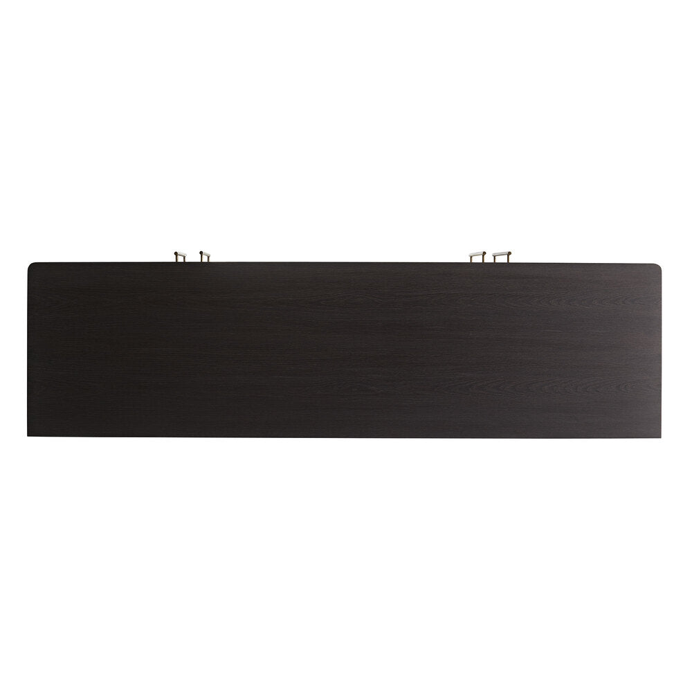 Black rectangular cabinet on a white background