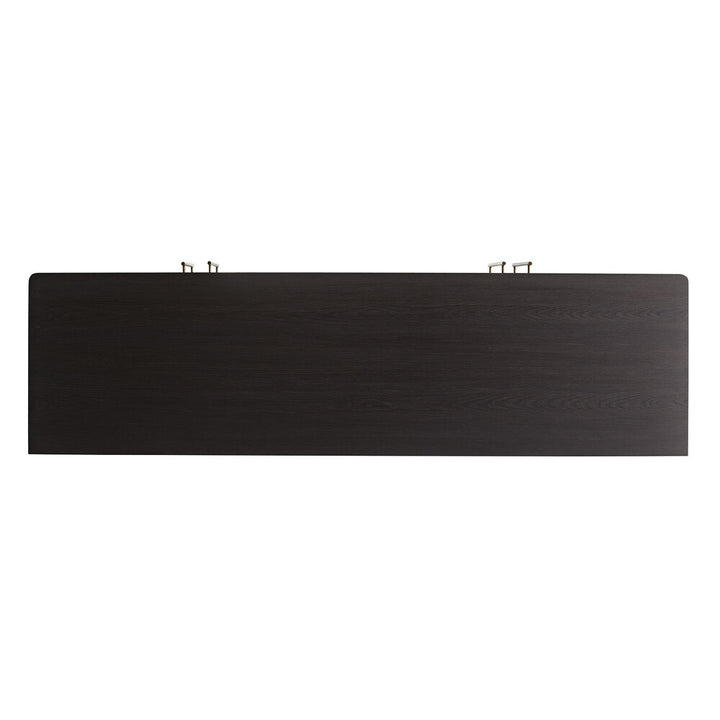 Black rectangular cabinet on a white background
