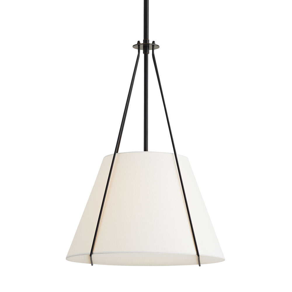 Modern white pendant light on a white background
