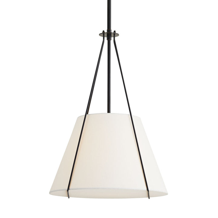 Modern white pendant light on a white background