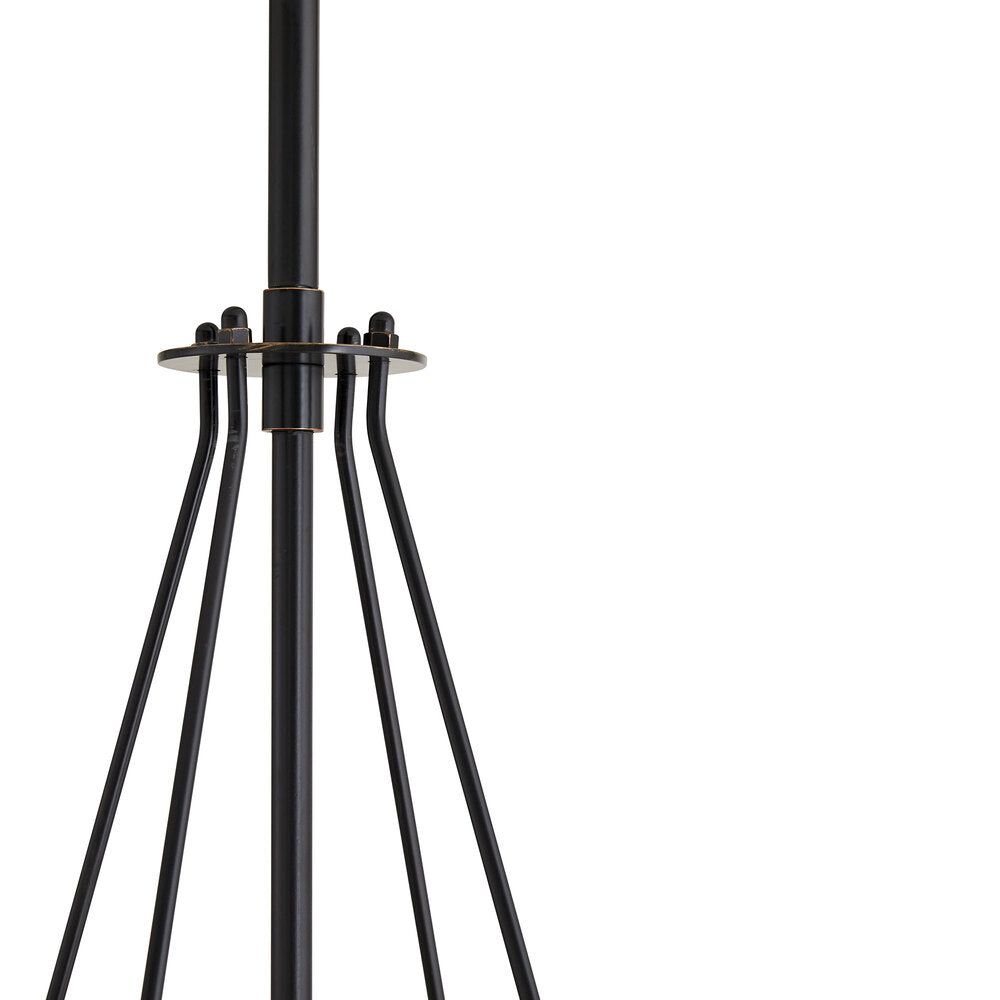 Black metal fixture on a white background