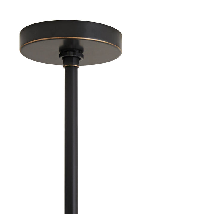 Black ceiling light fixture on a white background