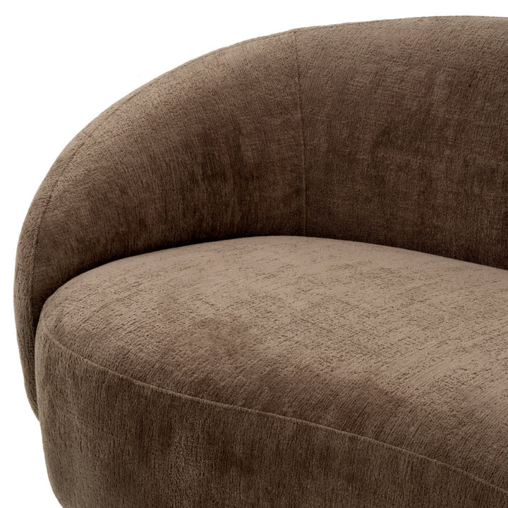 Close-up of a brown textured sofa on a white background