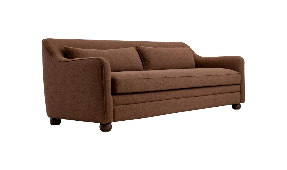 Brown sofa on a white background
