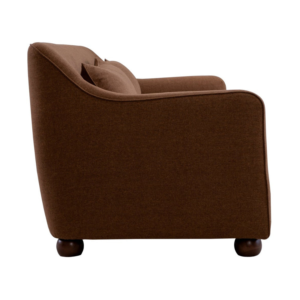 Brown sofa on a white background