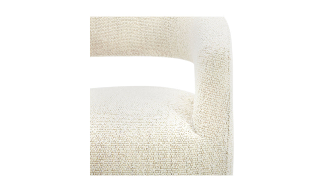 White textured chair on a white background