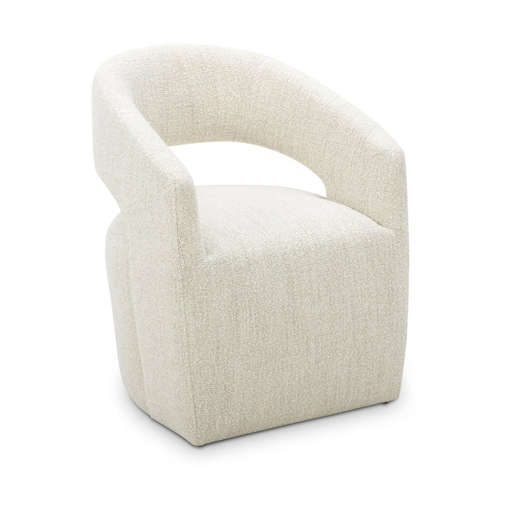 White upholstered chair on a white background