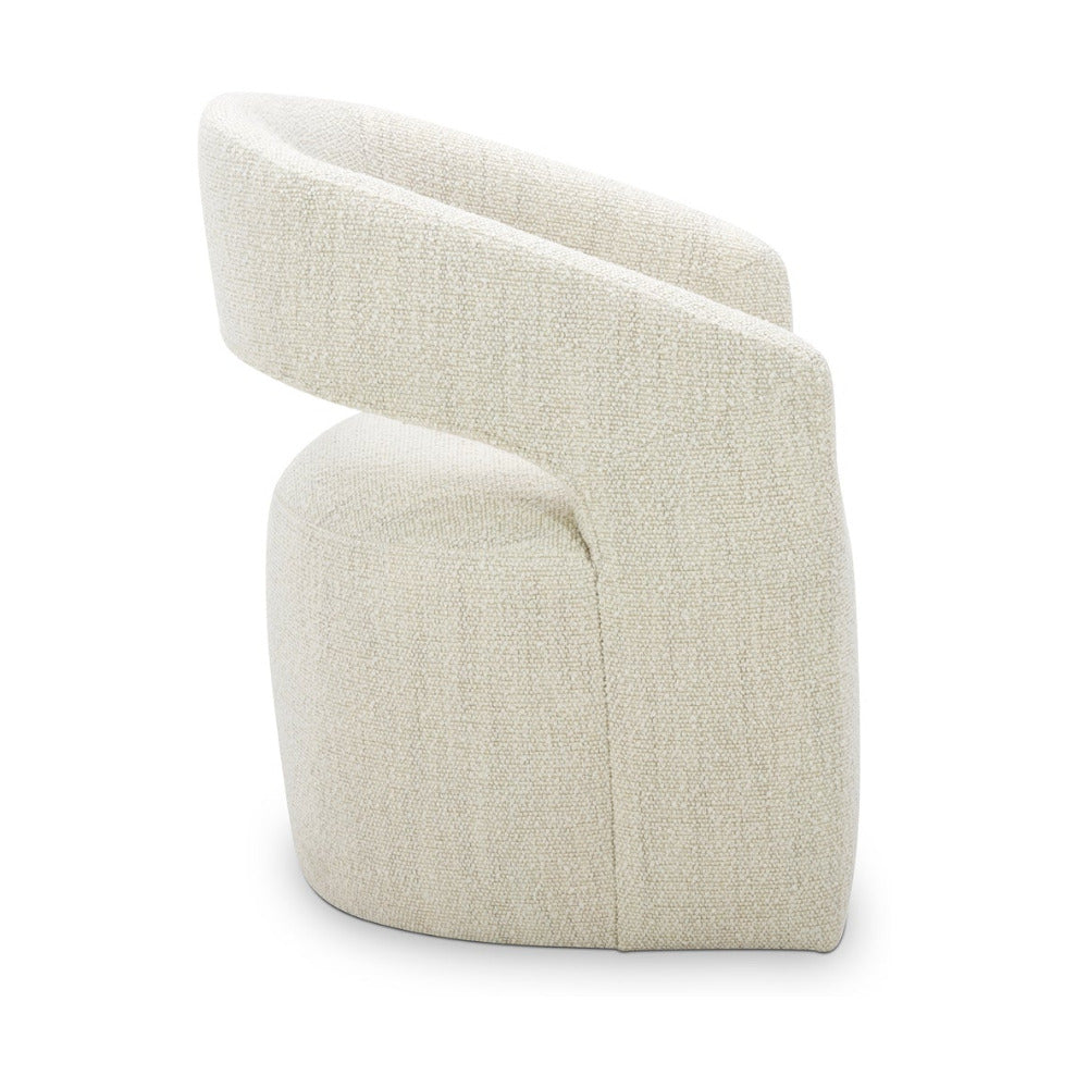 White fabric rolling chair on a white background
