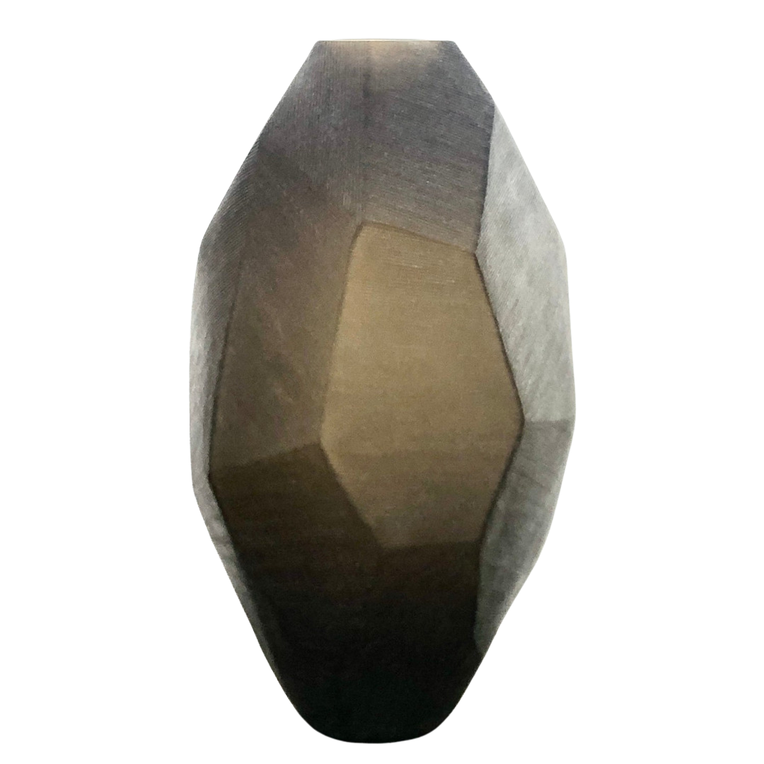 Modern Smoke Brown Glass Vase – Tall Decorative Flower Holder for Living Room Decor