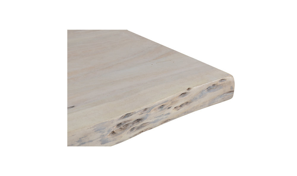 Wooden table with a natural grain pattern on a white background