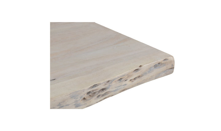 Wooden table with a natural grain pattern on a white background
