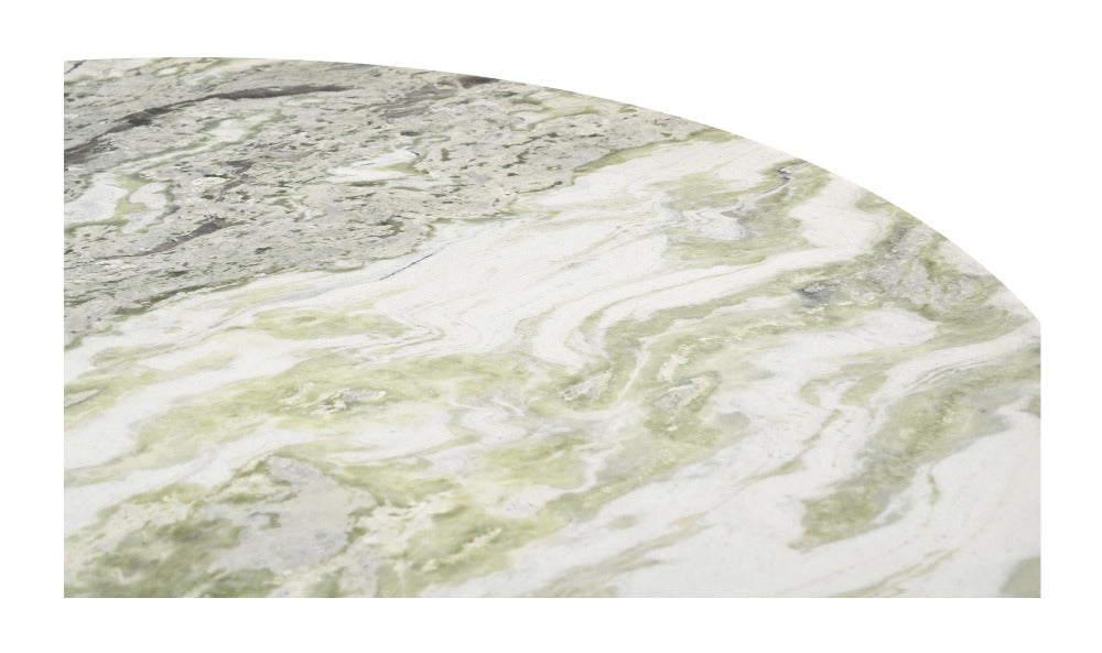 Marble-patterned surface with green and white colors