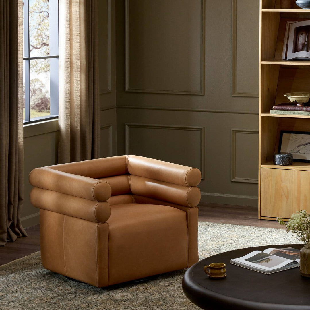 Evie Swivel Chair Palermo Cognac
