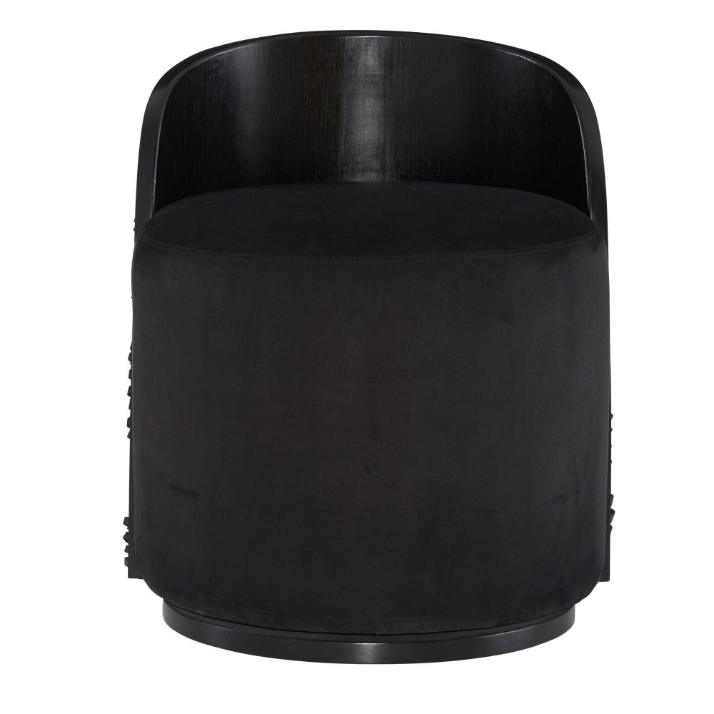 Black swivel chair on a white background