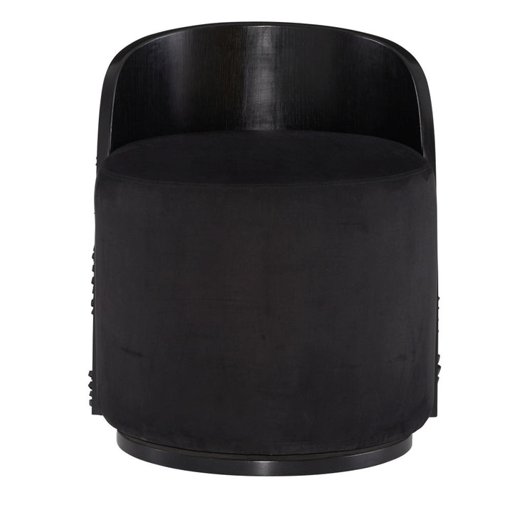 Black swivel chair on a white background