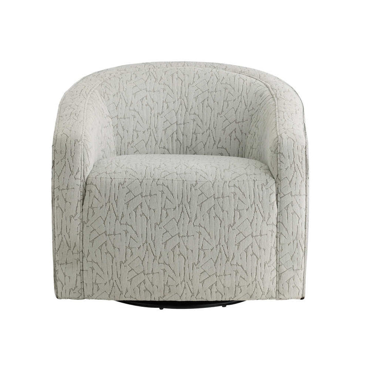 Patterned swivel chair on a white background
