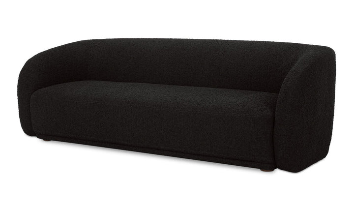 Black sofa on a white background