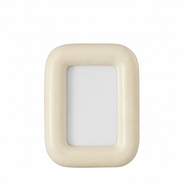 White rectangular photo frame on a white background