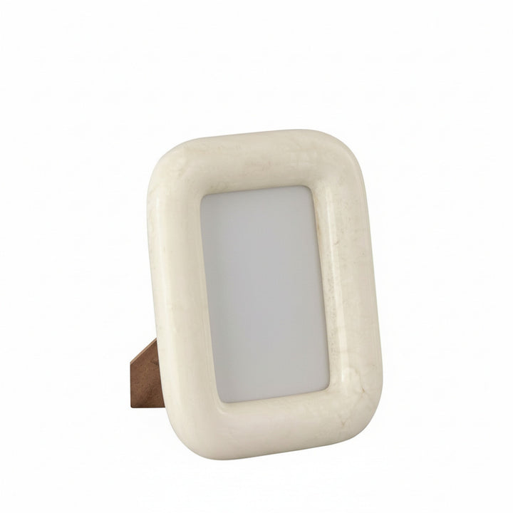 White textured photo frame on a white background