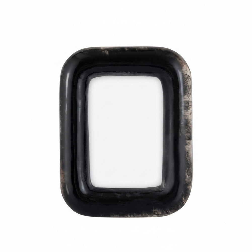Black rectangular photo frame on a white background