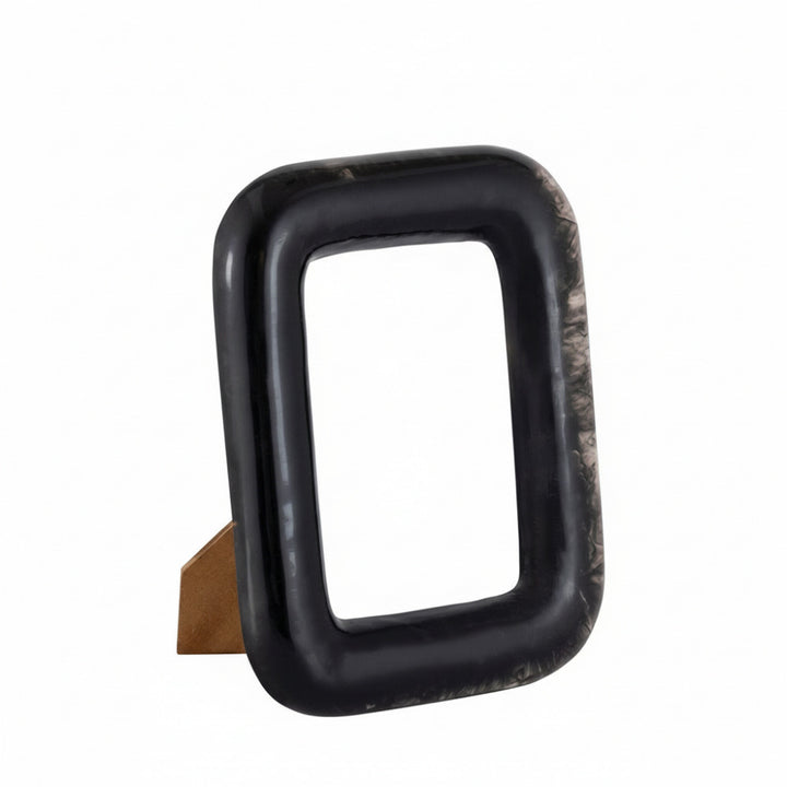 Black photo frame on a white background