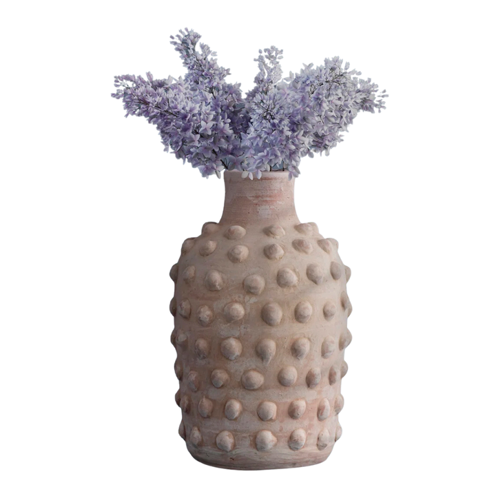 Handcrafted Terracotta Vase 12” Decorative Clay Pot for Indoor & Outdoor Display