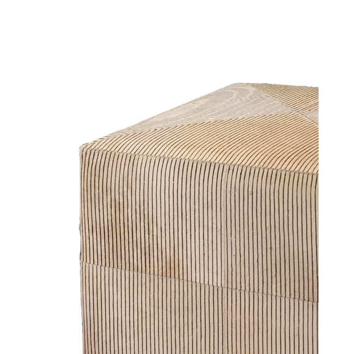 Large Pinstriped Ottoman