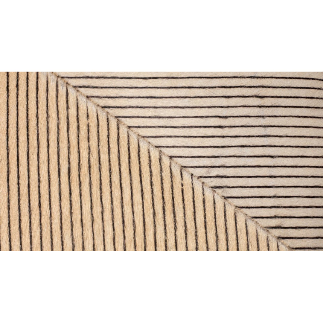 Large Pinstriped Ottoman