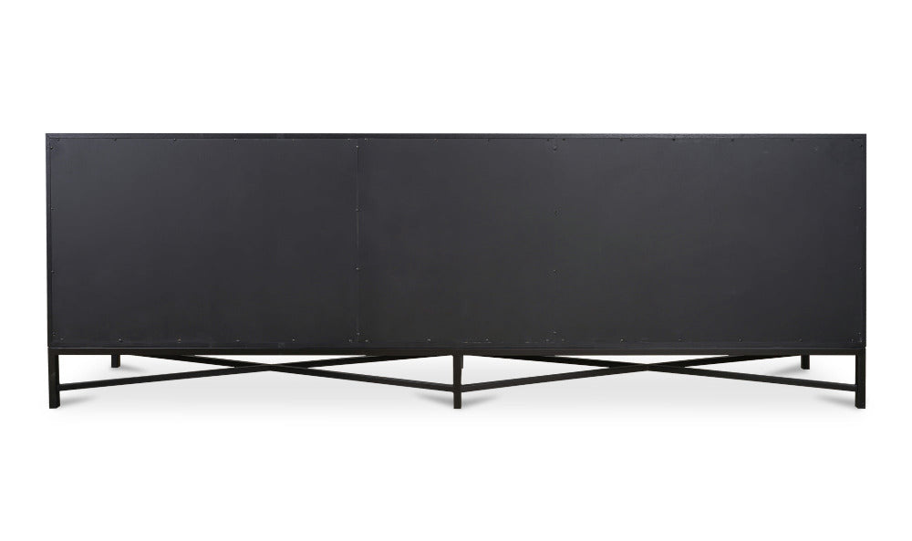 Black rectangular sideboard on a white background