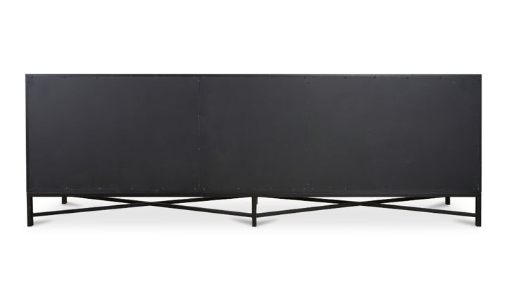 Black rectangular sideboard on a white background