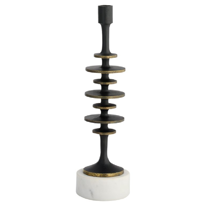 Barcelo Candleholder | Antique Bronze | White | Brass – Small
