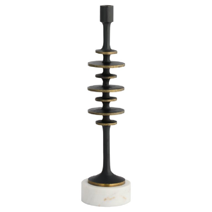 Barcelo Candleholder | Antique Bronze | White | Brass – Medium